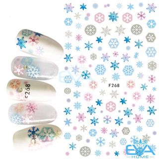 Miếng Dán Móng Tay 3D Nail Sticker Tráng Trí Hoạ Tiết Bông Tuyết F268 giá sỉ