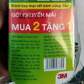 Gói 3 Miếng Cước Cọ Rửa Inox Scotch-Brite