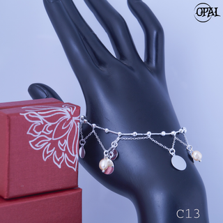 Lắc tay bạc đính ngọc trai C13OPAL