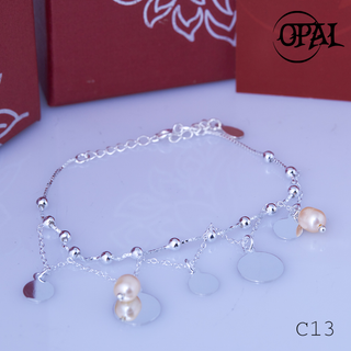 Lắc tay bạc đính ngọc trai C13OPAL