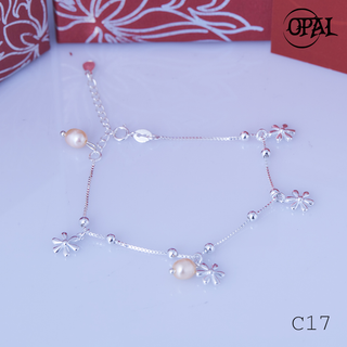 Lắc tay bạc đính ngọc trai C17OPAL
