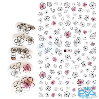 Miếng Dán Móng Tay 3D Nail Sticker Tráng Trí Hoạ Tiết Bông Hoa F167 giá sỉ