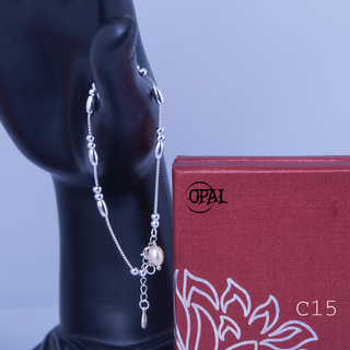 Lắc tay bạc đính ngọc trai C15OPAL