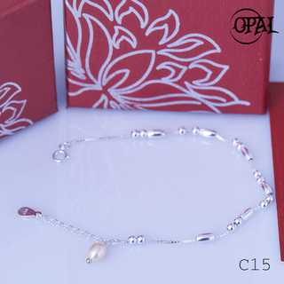 Lắc tay bạc đính ngọc trai C15OPAL