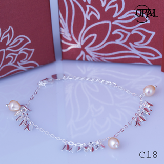 Lắc tay bạc đính ngọc trai C18OPAL