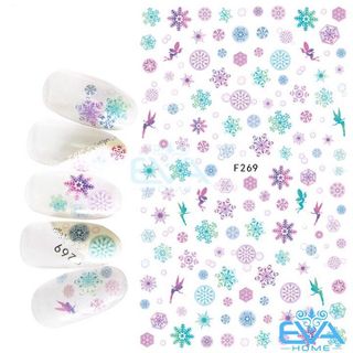 Miếng Dán Móng Tay 3D Nail Sticker Tráng Trí Hoạ Tiết Bông Tuyết F269 giá sỉ