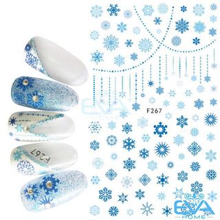 Miếng Dán Móng Tay 3D Nail Sticker Tráng Trí Hoạ Tiết Bông Tuyết F267 giá sỉ