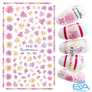 Miếng Dán Móng Tay 3D Nail Sticker Tráng Trí Hoạ Tiết Bông Hoa F222 giá sỉ