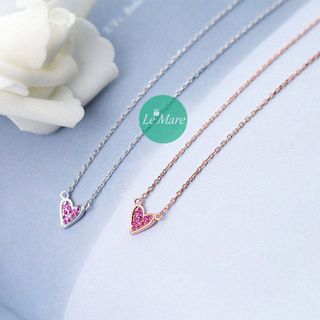 Dây chuyền Trái tim màu tím D3386