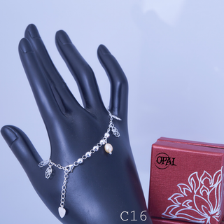 Lắc tay bạc đính ngọc trai C16OPAL