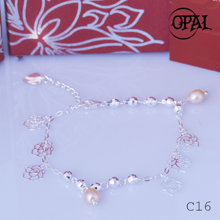 Lắc tay bạc đính ngọc trai C16OPAL