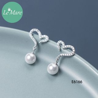 Khuyên tai Tim Ngọc trai E6166