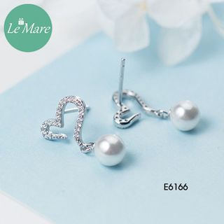 Khuyên tai Tim Ngọc trai E6166