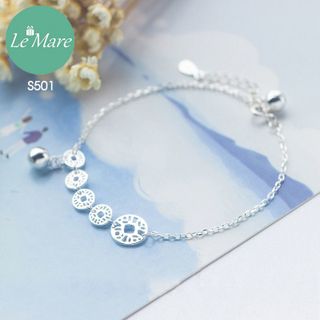 Lắc tay xu bạc chuông thả S501