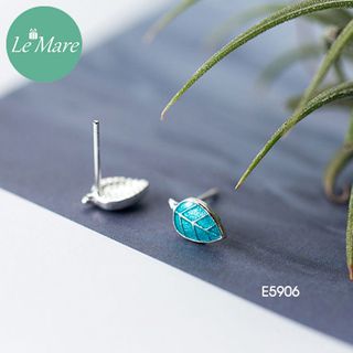 Khuyên tai lá xanh ngọc bích E5906