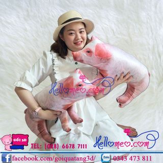 Gối Ôm 3D Hình Con Heo Cho Bé Size Lớn