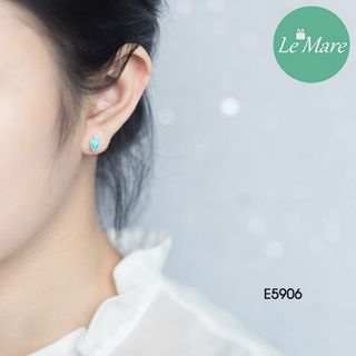 Khuyên tai lá xanh ngọc bích E5906