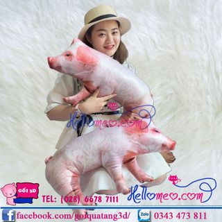 Gối Ôm 3D Hình Con Heo Cho Bé Size Nhỏ