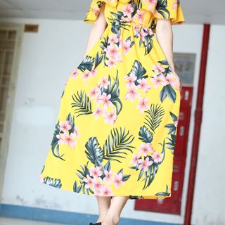 Đầm maxi hở vai Vải Tơ đũi - Tamico Mã TM311