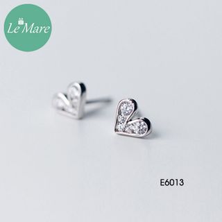 Khuyên tai bạc Tim đá E6013