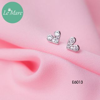 Khuyên tai bạc Tim đá E6013
