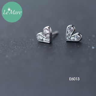 Khuyên tai bạc Tim đá E6013