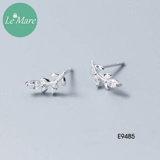 Khuyên lá đính đá E9485