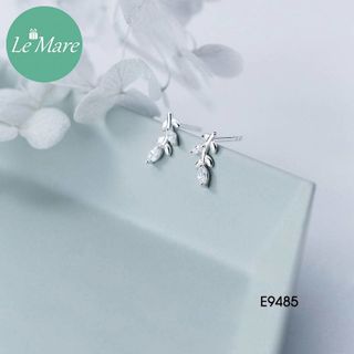 Khuyên lá đính đá E9485