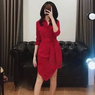đầm sơ mi dắp chéo tà thời trang nữ giá sỉ giá bán buôn