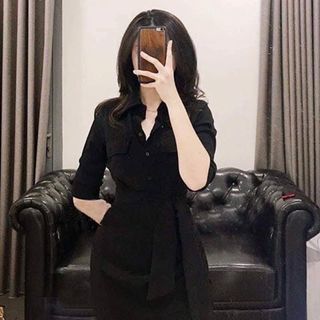 đầm sơ mi dắp chéo tà thời trang nữ giá sỉ giá bán buôn