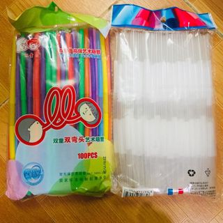 ống hút nhựa xoắn hai đầu