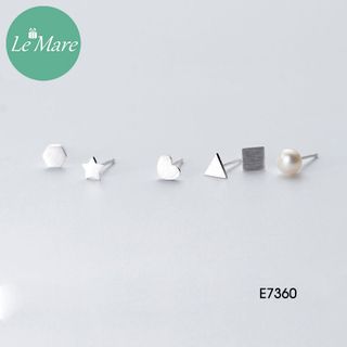 Khuyên tai Đa giác hình học E7360 bạc