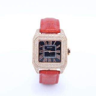 Đồng hồ nữ GUOU 8215 mặt vuông đính đá