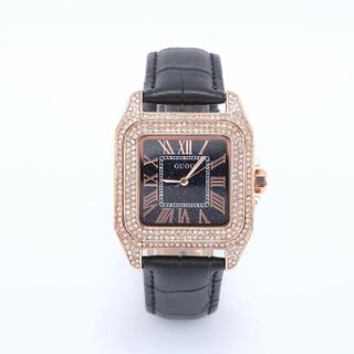 Đồng hồ nữ GUOU 8215 mặt vuông đính đá