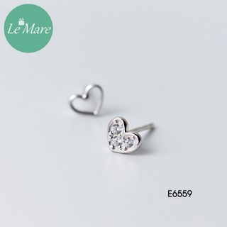 Khuyên tai tim rỗng đính đá E6559