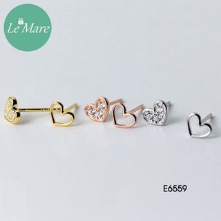 Khuyên tai tim rỗng đính đá E6559