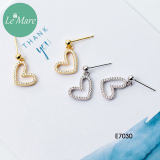 Khuyên Tai Tim Rỗng Đính Đá E7030