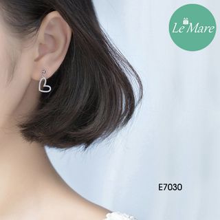 Khuyên Tai Tim Rỗng Đính Đá E7030
