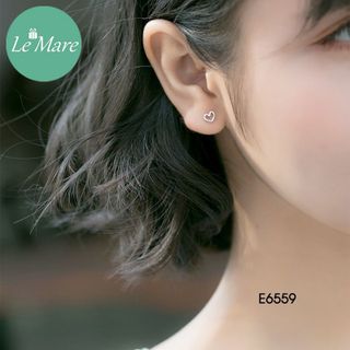 Khuyên tai tim rỗng đính đá E6559
