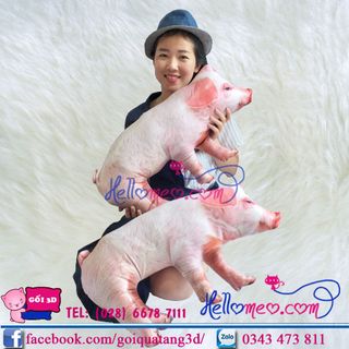 Gối Ôm 3D Hình Con Heo Cho Bé Size Trung