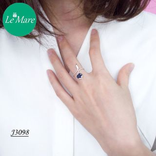 Nhẫn hồ ly đá xanh dương thân xoắn J3098-5