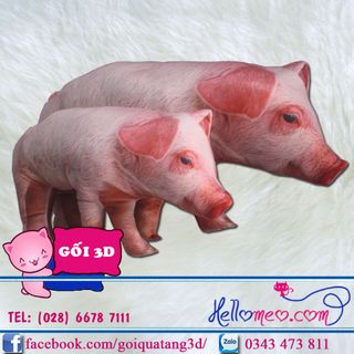 Gối Ôm 3D Hình Con Heo Cho Bé Size Lớn