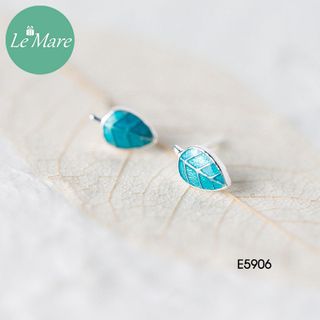 Khuyên tai lá xanh ngọc bích E5906