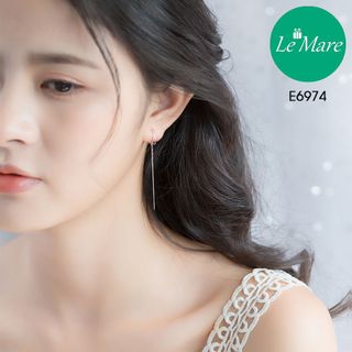 Khuyên tai bạc giọt nước thả dài E6974