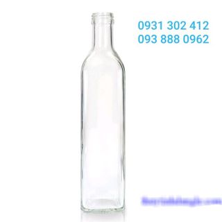 Chai thủy tinh vuông 500ml nắp thiếc