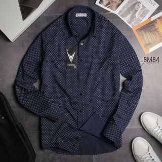 Áo Sơ Mi Nam Họa Tiết Công Sở Không Nhăn Không Xù