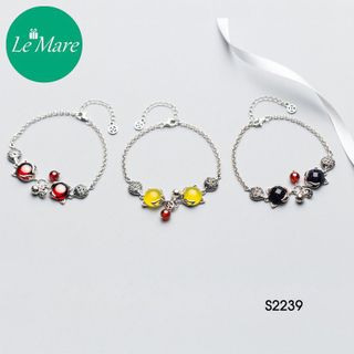 Lắc 2 mặt hồ ly đá màu S2239