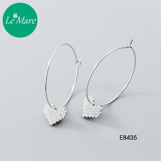 Khuyên tai mặt tim đính đá E8435