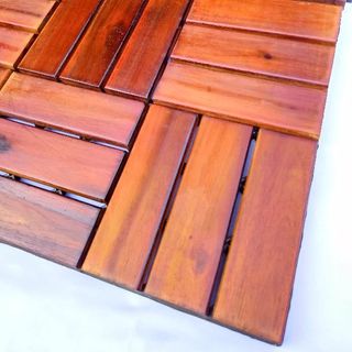 VÁN SÀN GỖ TỰ NHIÊN VỈ NHỰA - NÂU ĐỎ 12 NAN