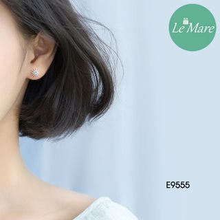Khuyên Trăng Mặt Trời đá xanh E9555